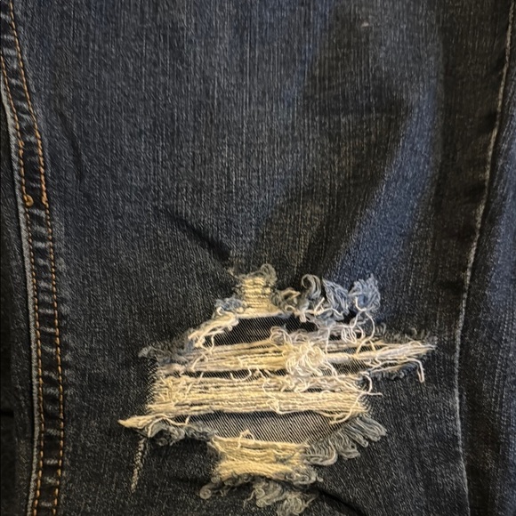 Women's Distressed Blue Jeans - Picture 3 of 10